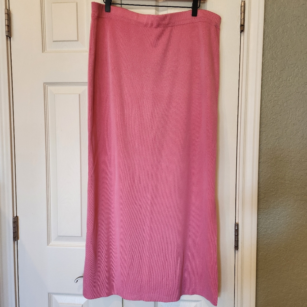 MISOOK Pink Straight A-Line Casual Pull On Minimalist Skirt‎ Women's Size 2X